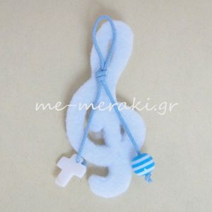 Μαρτυρικά βάπτισης χειροποίητα μουσικές νότες