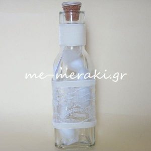 Μπομπονιέρες Γάμου Μπουκάλι Δαντέλα και Βελούδο