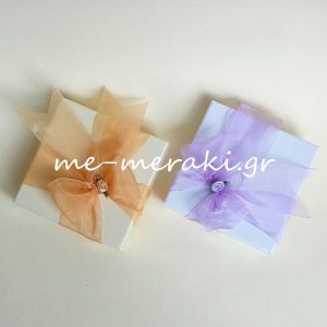 Μπομπονιέρα Γάμου Κουτί Λιλά Κορδέλα