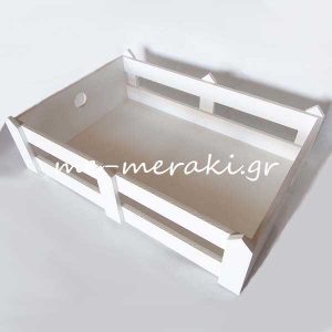 Καλάθι Λευκό Ξύλινο