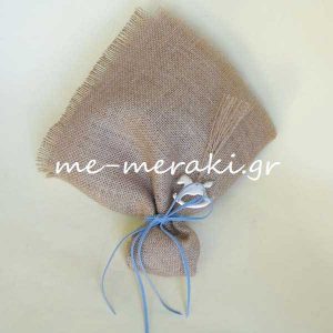 Μπομπονιέρα Βάπτισης Λινάτσα Μαντήλι