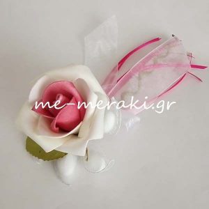 Μπομπονιέρα Γάμου Τριαντάφυλλο δίχρωμο ΤΚ047-Α